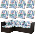 Stretch Patio Cushion Covers 8pcs - Waterproof Outdoor Slipcovers