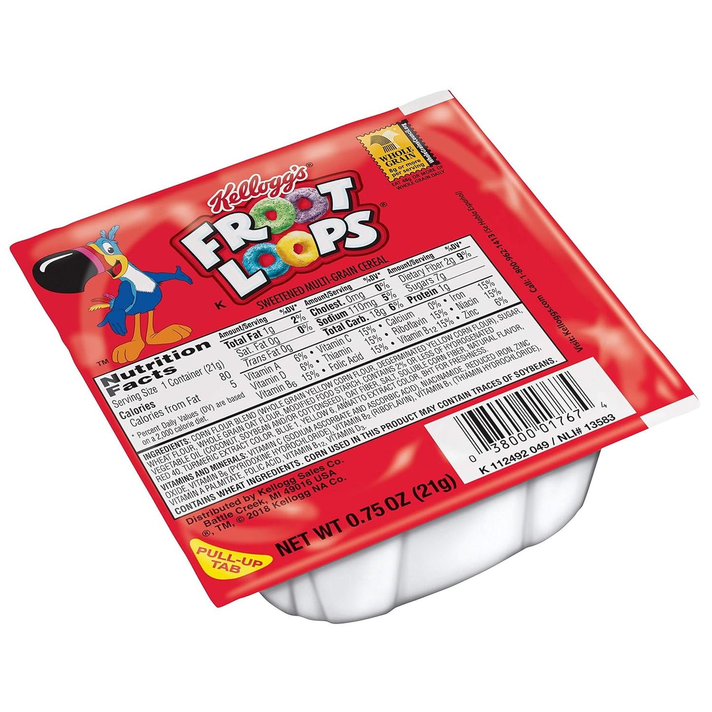 Froot Loops Breakfast Cereal Original 96 Count Cups for Snacking