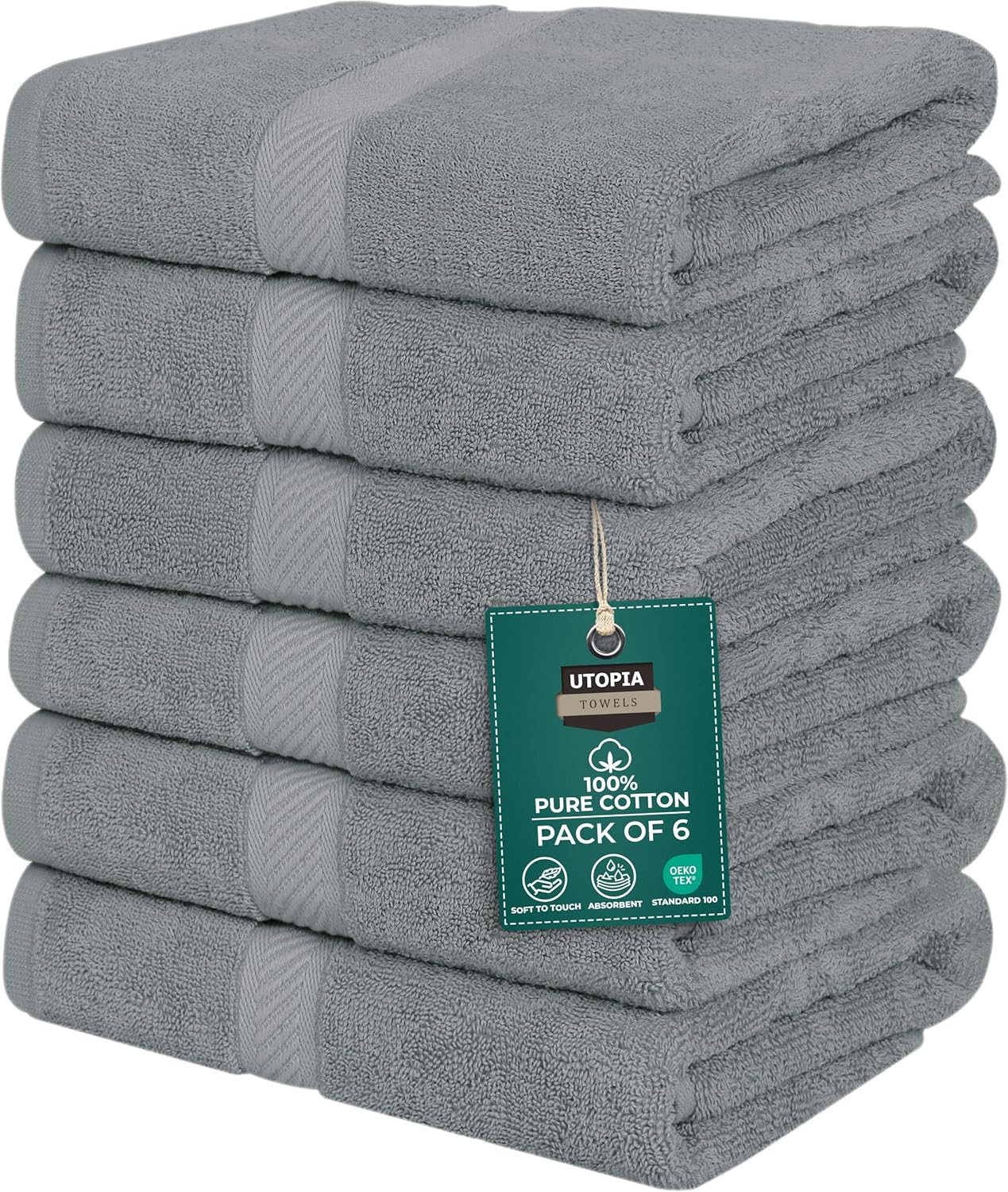 Utopia Towels Medium Bath Towel Set - 6 Pack, 24 by 48 in