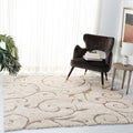 Florida Shag Area Rug 11 ft Square - Plush Scroll Design