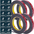 4 Pack Black 3M Heavy Duty 0.5 in Double Sided VHB Tape - Strong
