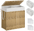 Laundry Hamper with Lid and Divide - 110L Double Laundry Basket