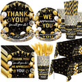 452 Pcs Black Gold We Appreciate You Party Supplies - Appreciation Set