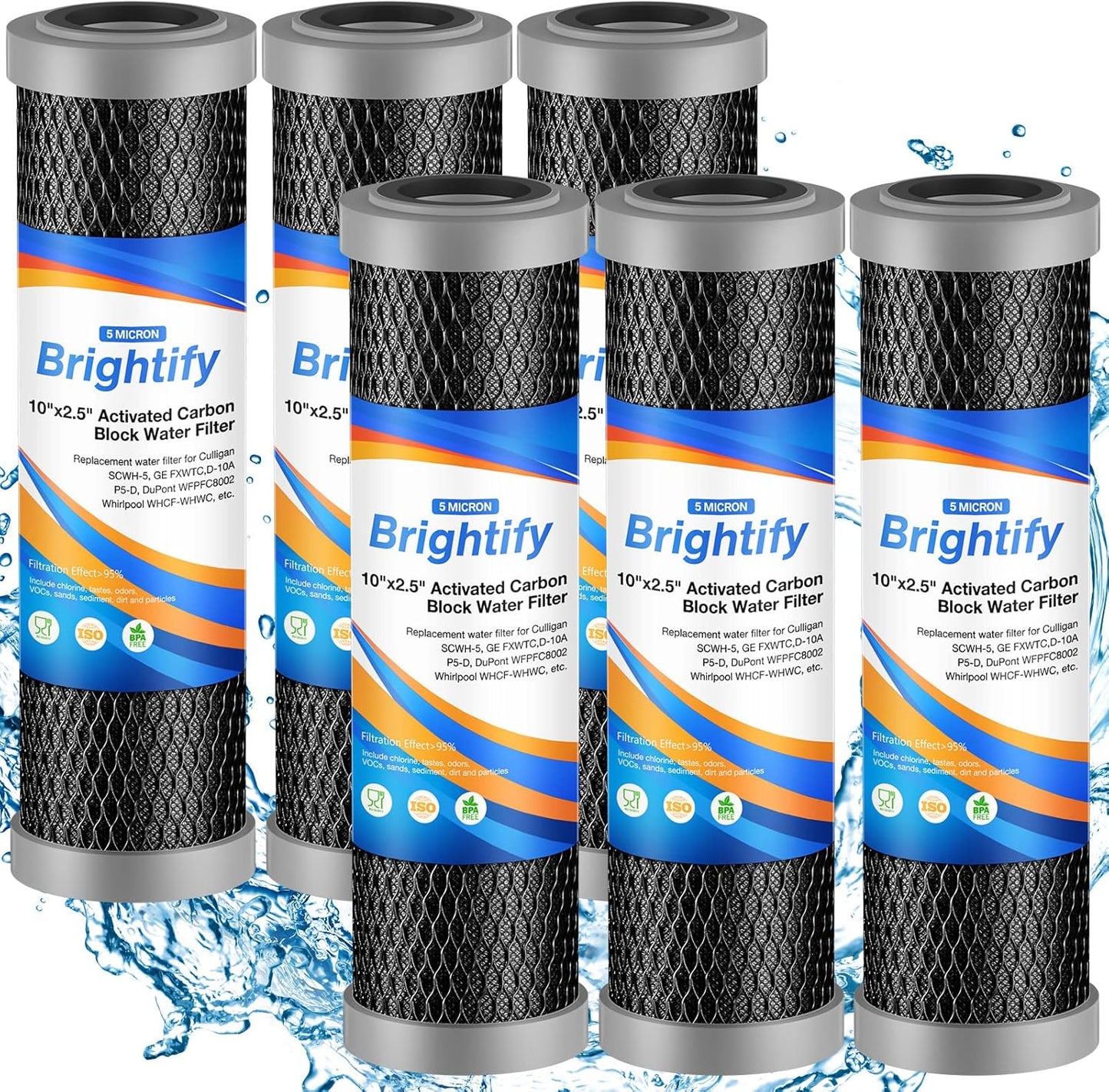 Brightify 10x2.5 5 Micron Carbon Water Filter for Whole House