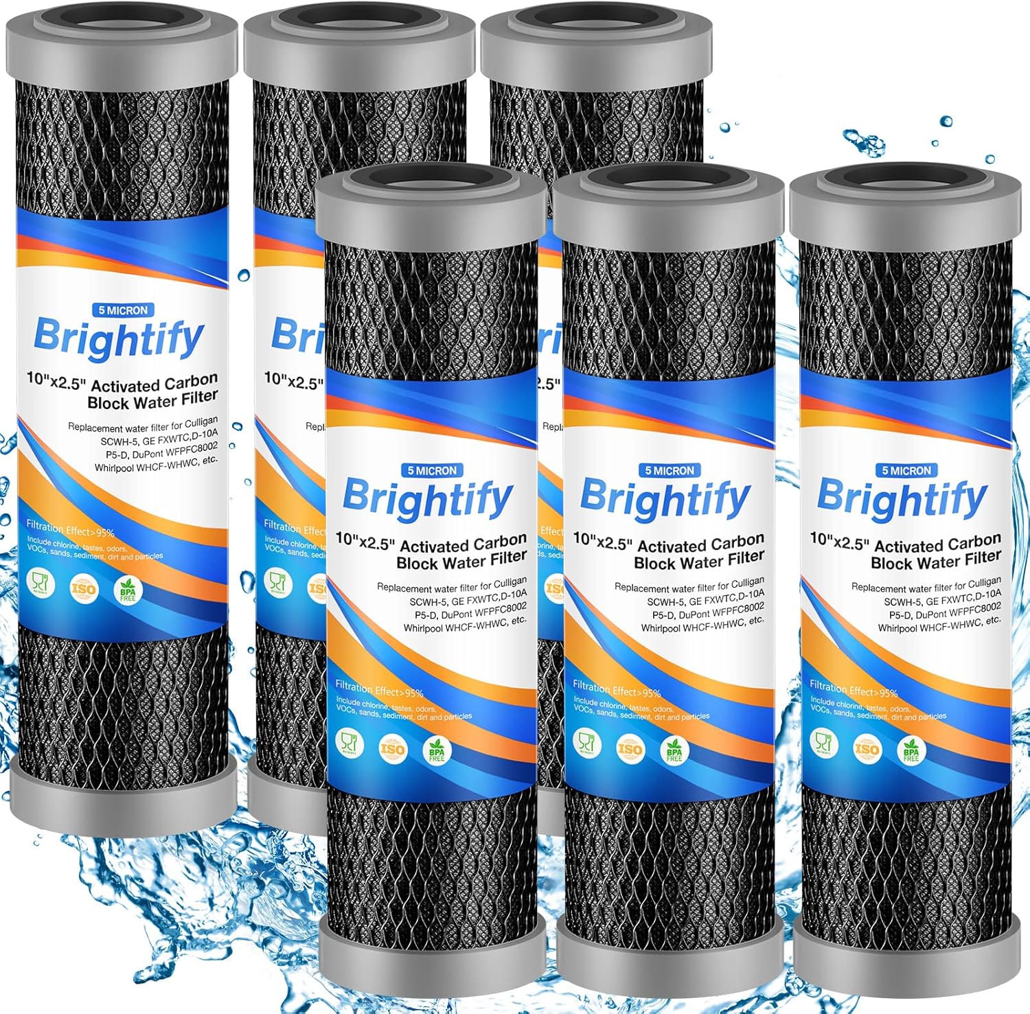 Brightify 10x2.5 5 Micron Carbon Water Filter for Whole House