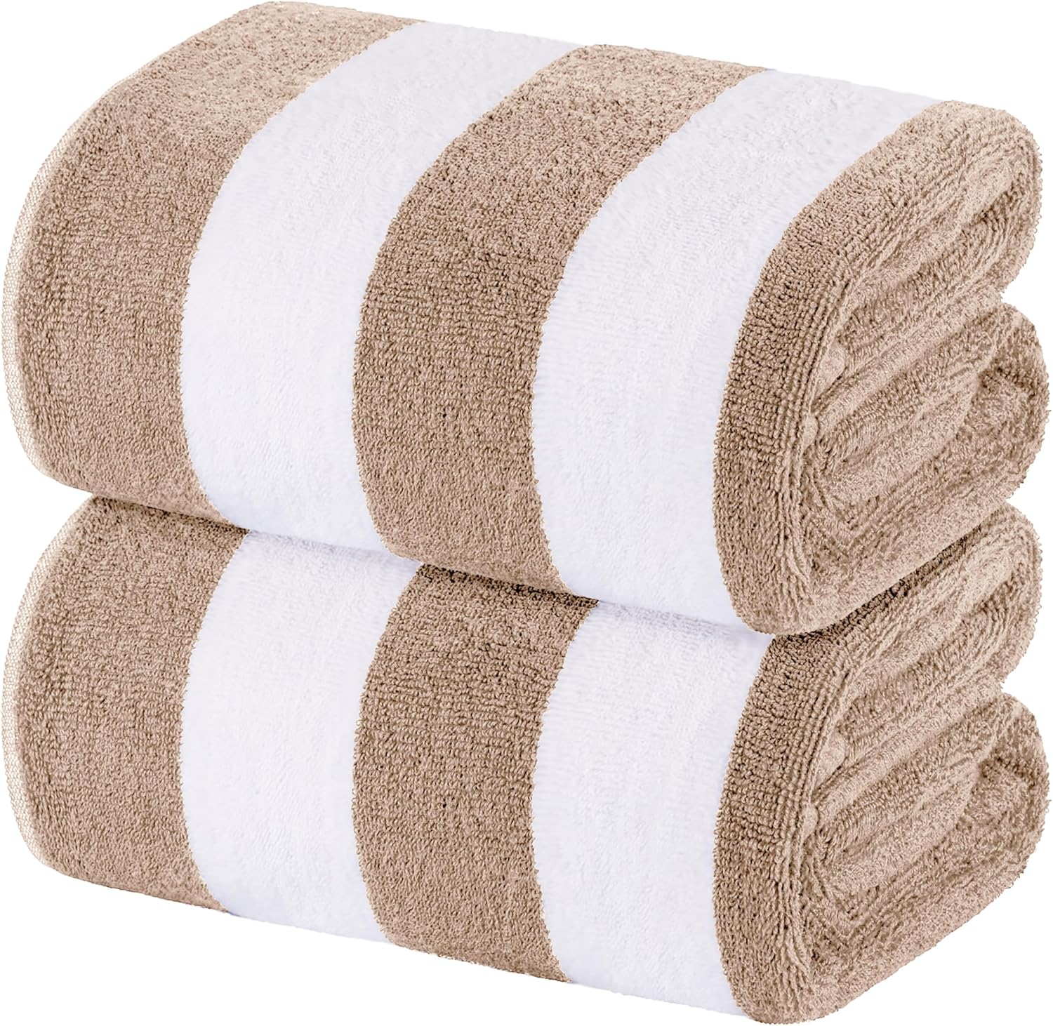 White Classic Beach Towels Oversized Cabana Stripe Cotton