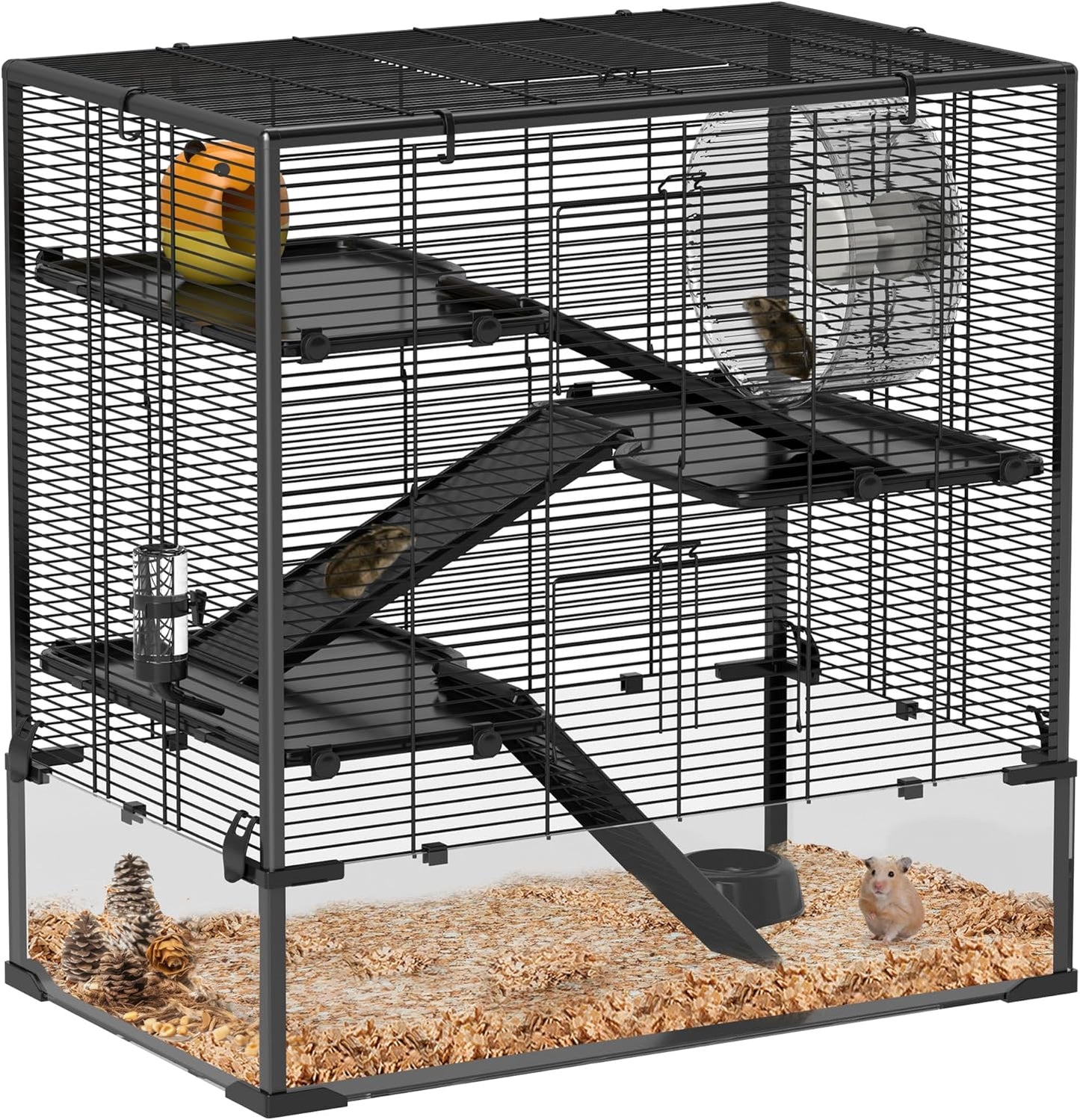 PawHut Large Hamster Cage with Deep Glass Bottom for Pets