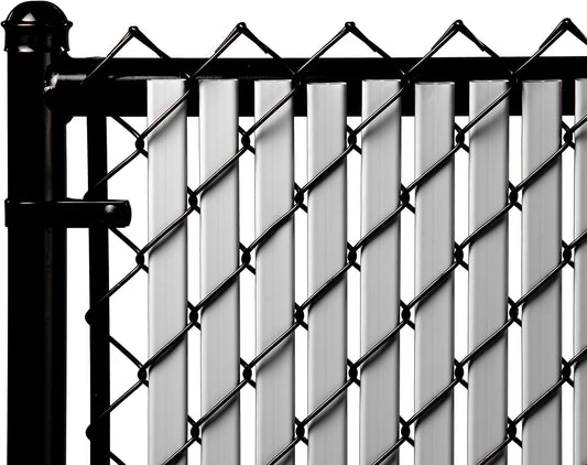 Tube Slats Privacy Inserts for Chain-Link Fence - Gray Color