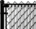 Gray Privacy Inserts for Chain-Link Fence 3ft Height - Bottom-Locking