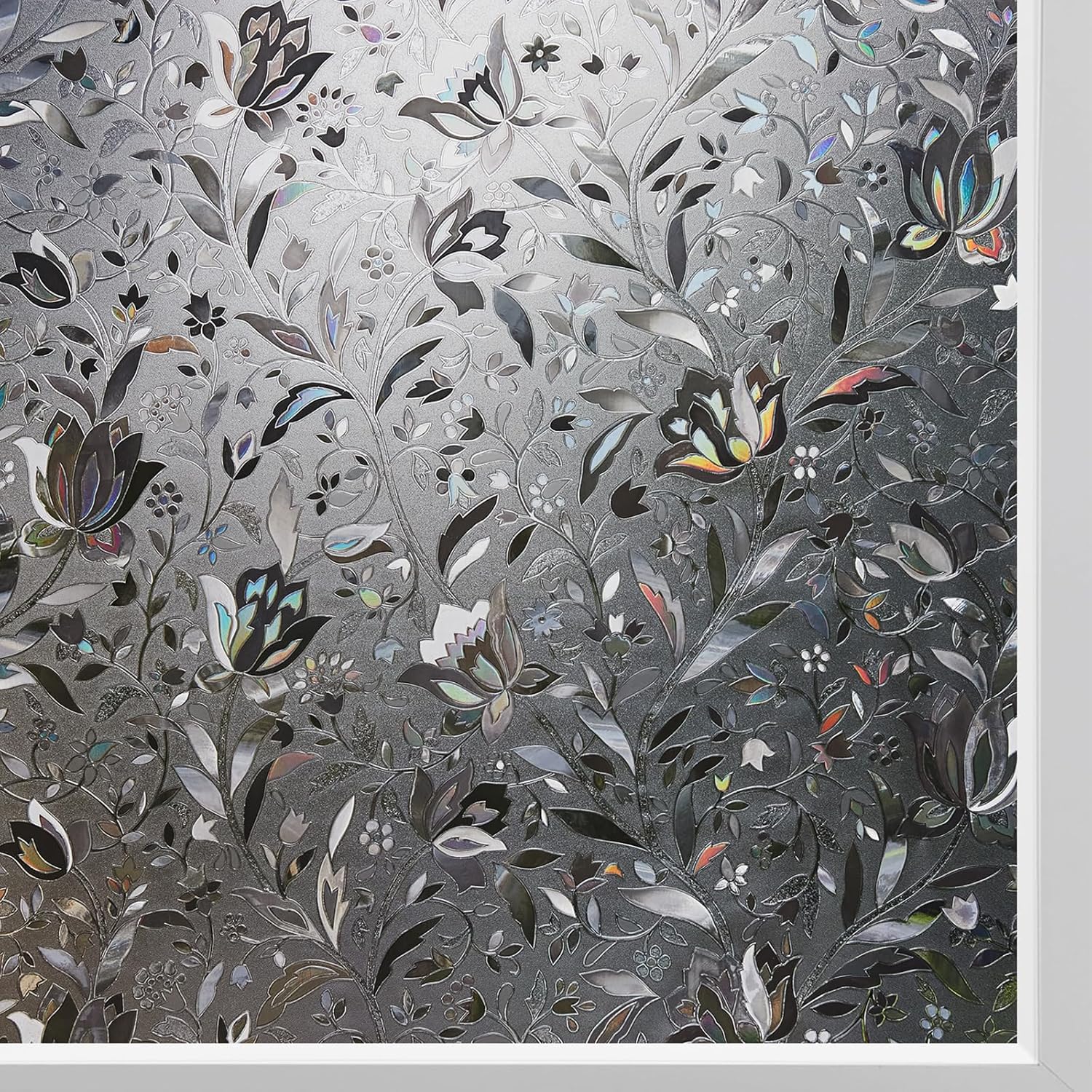 Kromapolis Window Privacy Film with Unique Tulip Pattern Design