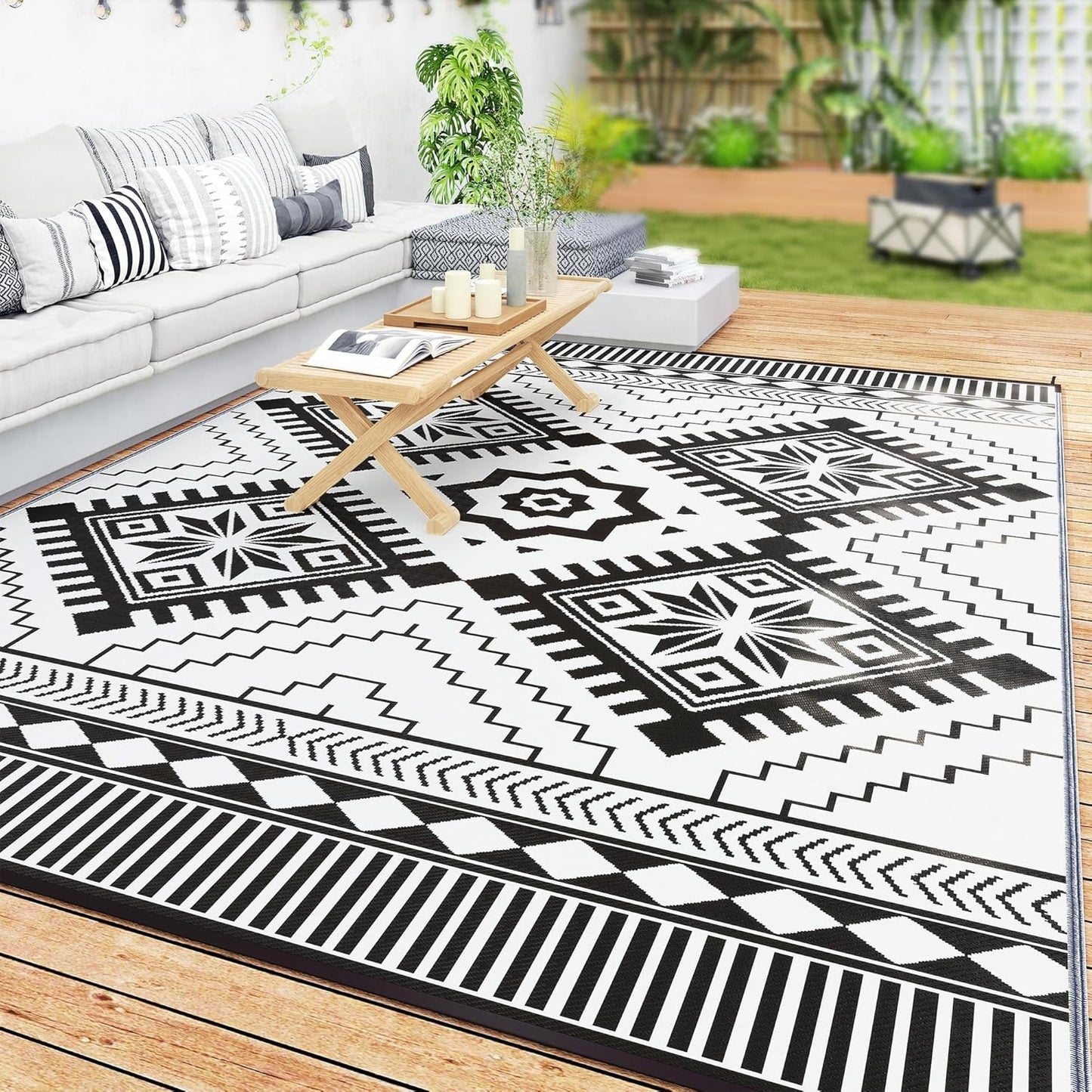 Outsunny Reversible Outdoor Rug for Camping and Backyard Use