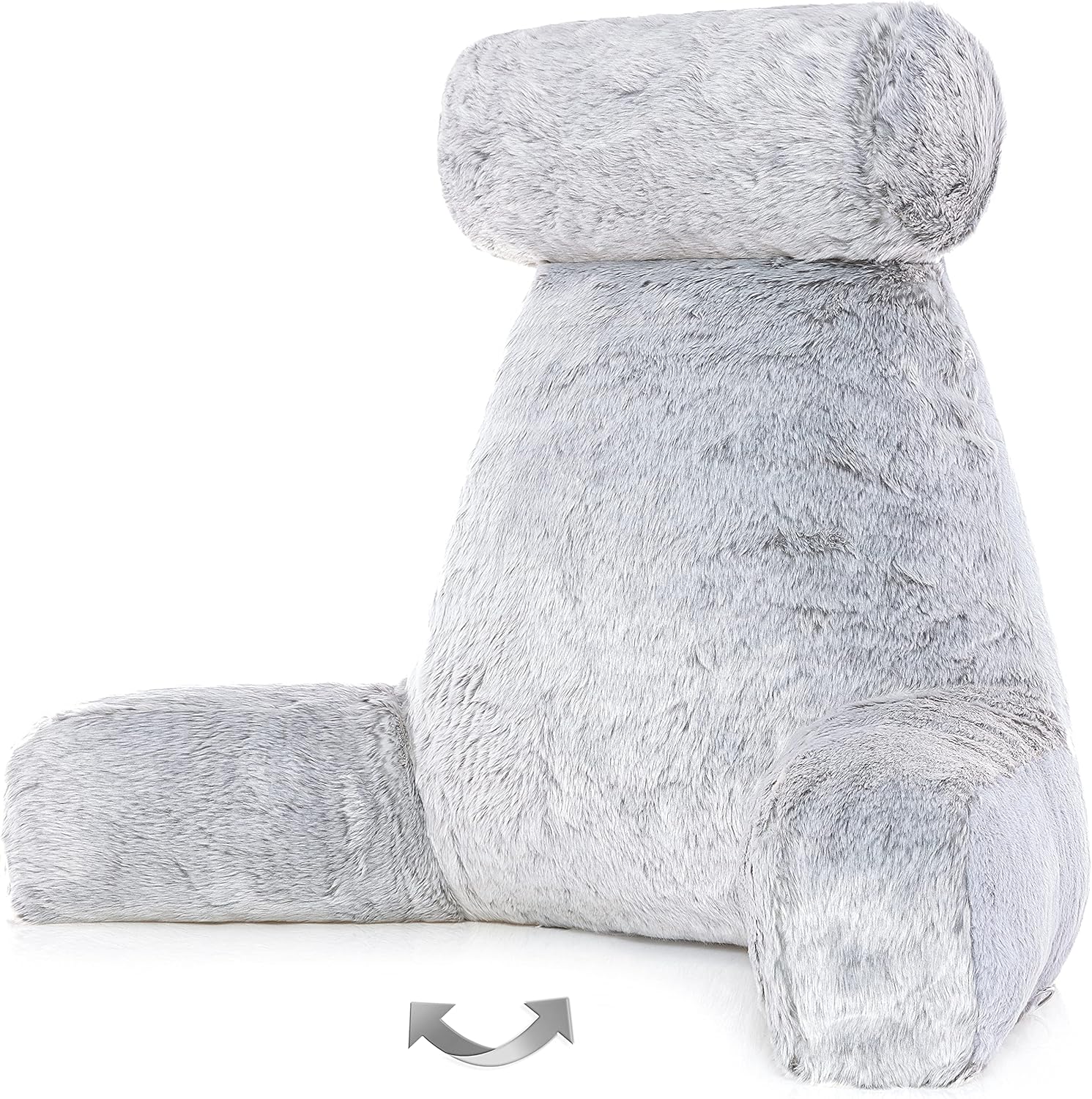 Husband Pillow XXL Faux Fur Backrest for Reading & Relaxing
