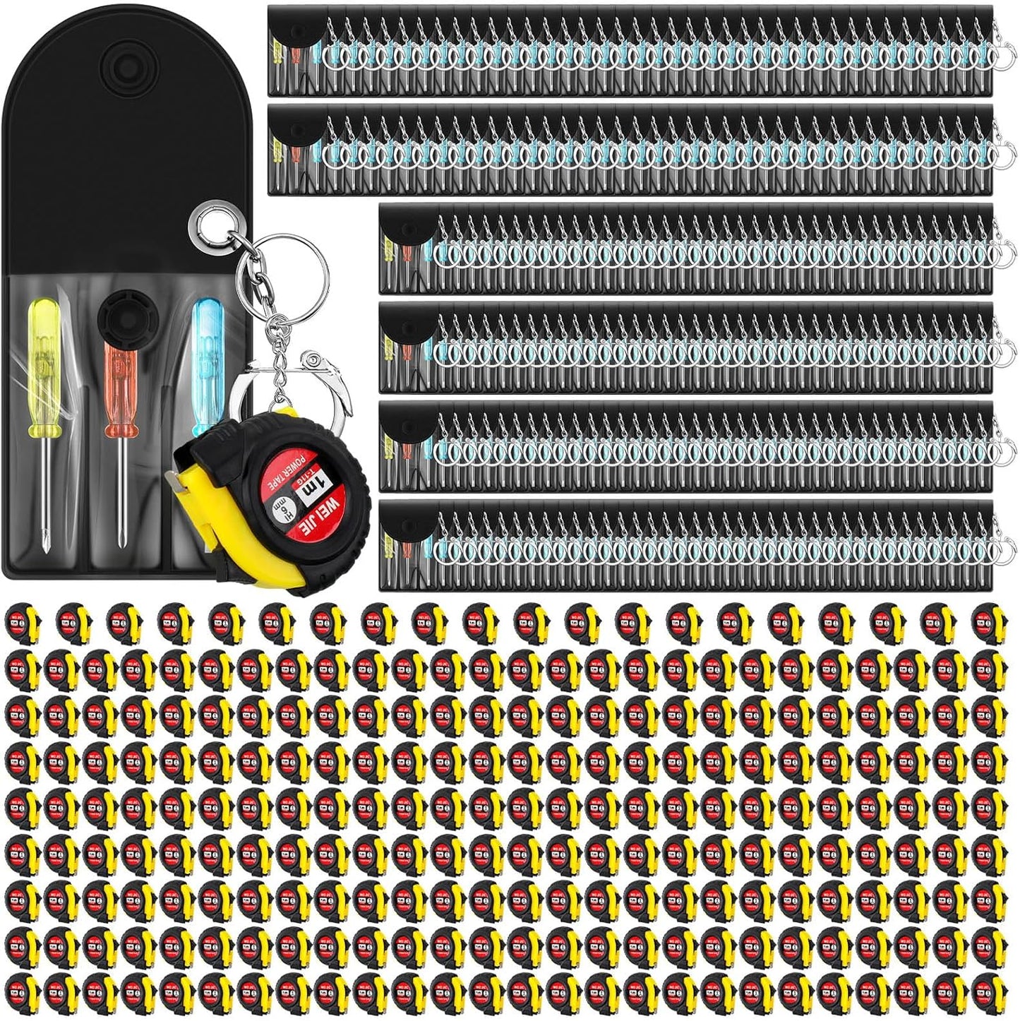 Mini Tape Measure Keychain Set with Screwdrivers for Gifts
