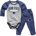 Heathered Baby College Fan One Piece and Pant Set - Soft Cotton Blend