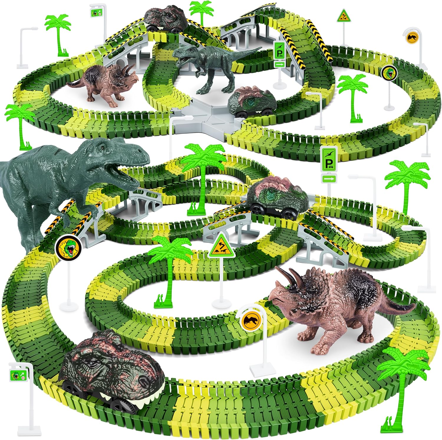 Flexible Dinosaur Race Track Playset by Toyk