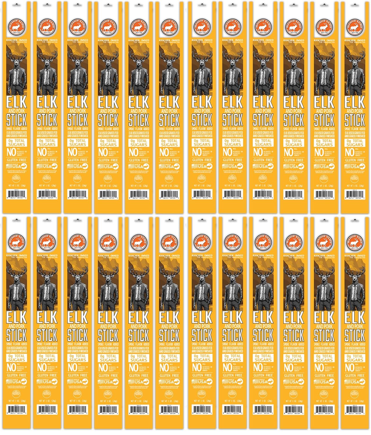 Pearson Ranch Meat Sticks Pack of 24 - Elk Jerky Snacks