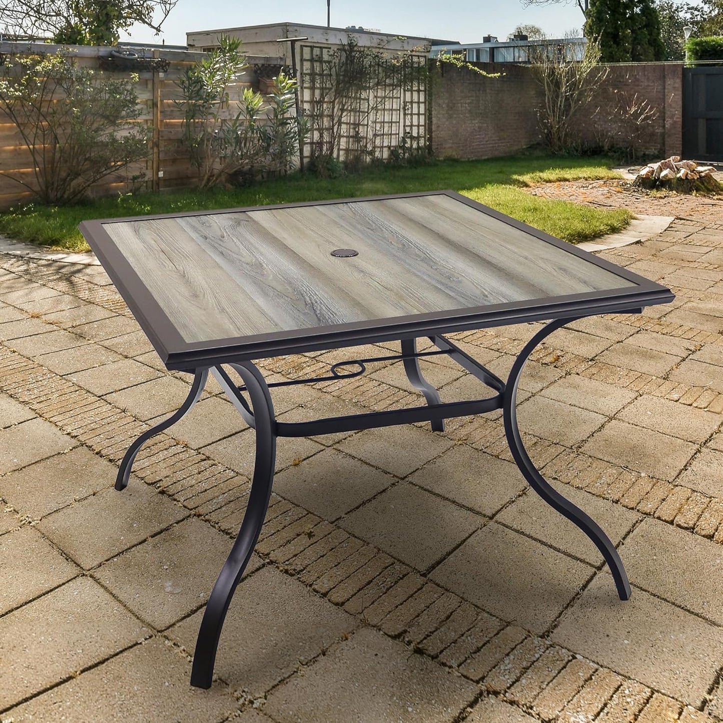 4 Person Patio Dining Table with 37in Square PVC Top
