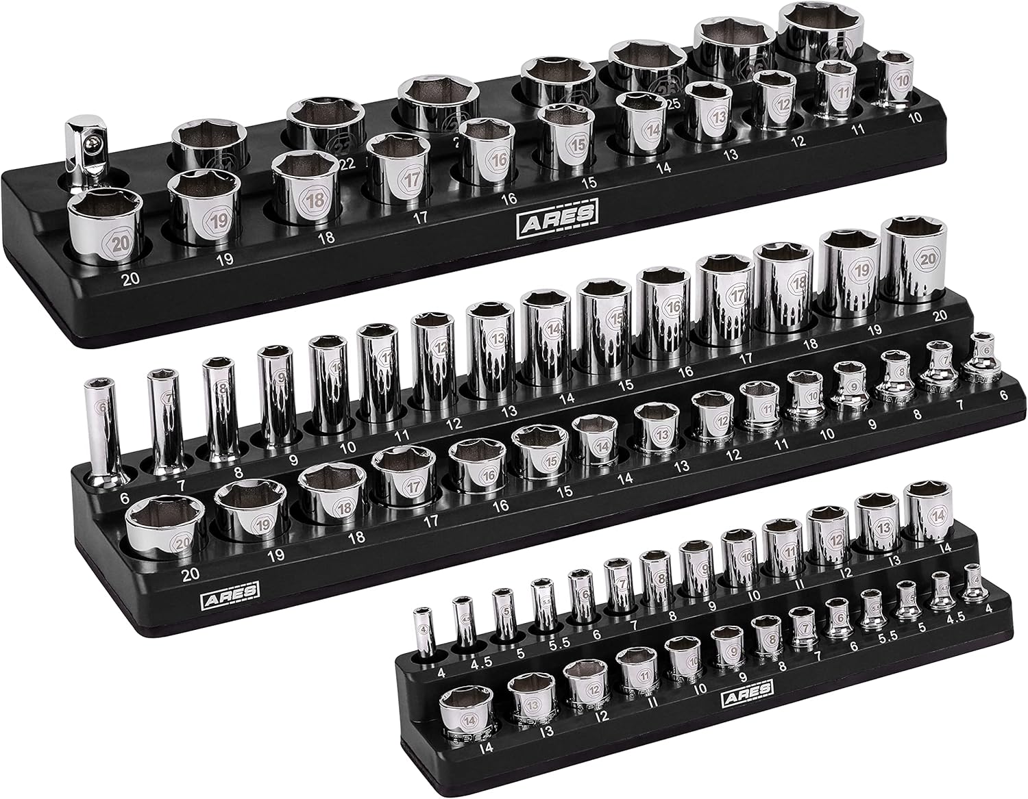 Magnetic Socket Organizer Set for Metric Sockets by ARES