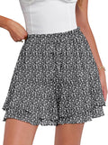 Caracilia Skorts for Women Boho Casual Beach Mini Skirts - Flowy Type