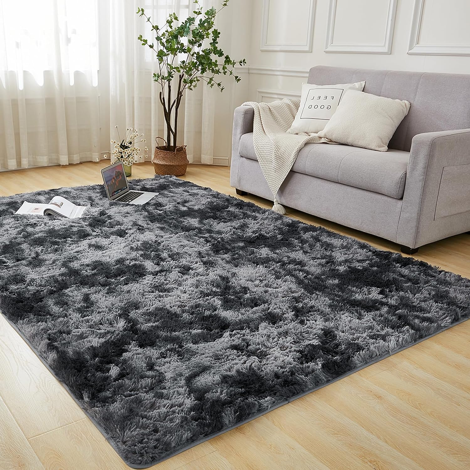 Andency 6x9 Area Rugs - Soft Shaggy Carpet for Living Room