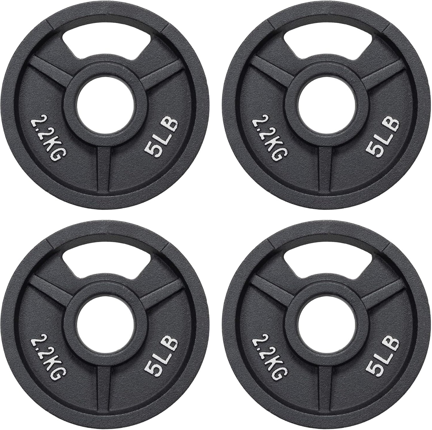 2-Inch Olympic and 1-Inch Standard Cast Iron Weight Plate Set