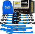Retractable Ratchet Straps Pack of 4 - Fast Retract, 1200 lb Break