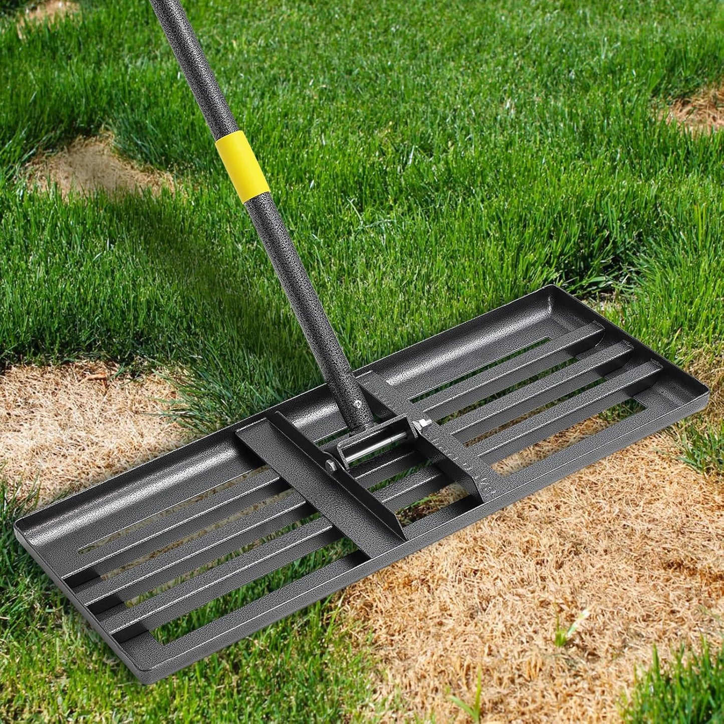 Lawn Leveling Rake for Smooth Grass Soil, 6 FT Long Tool