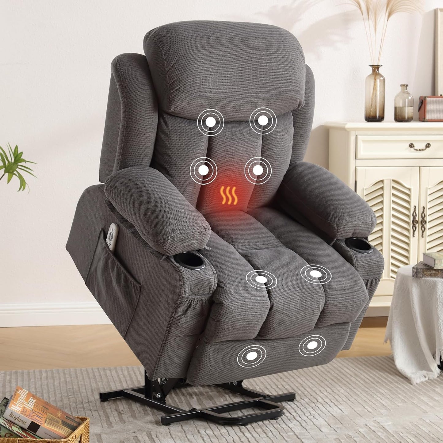 Power Lift Recliner Chair for Elderly with Massage and Heat