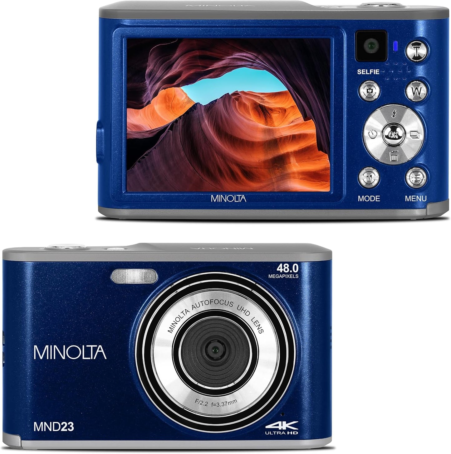 48MP Minolta Digital Camera with Selfie Lens