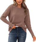 Fall Sweaters for Women 2025 Casual Long Sleeve Striped Loose Fit Neck