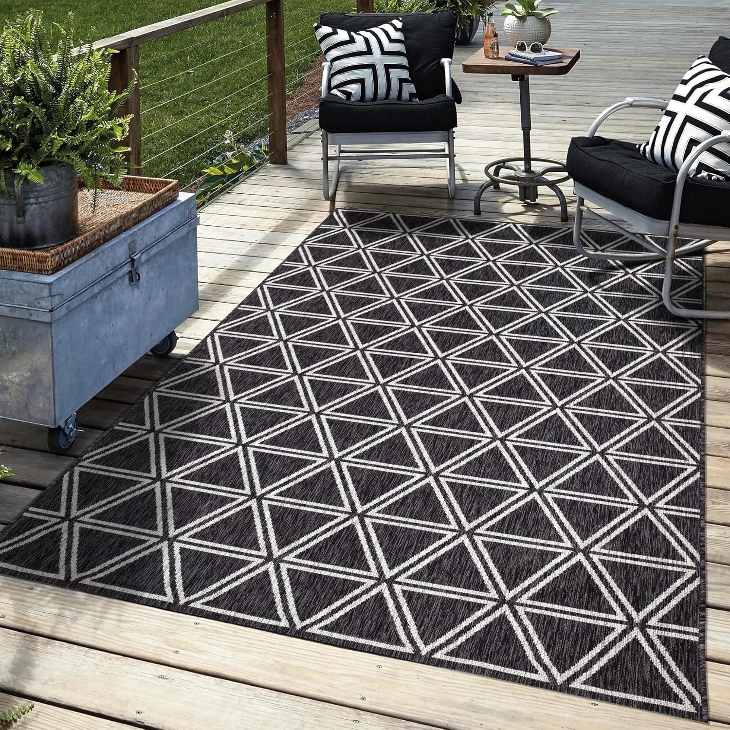 Keen Home Design Outdoor Rug - Washable 8x10 Indoor/Outdoor Rug