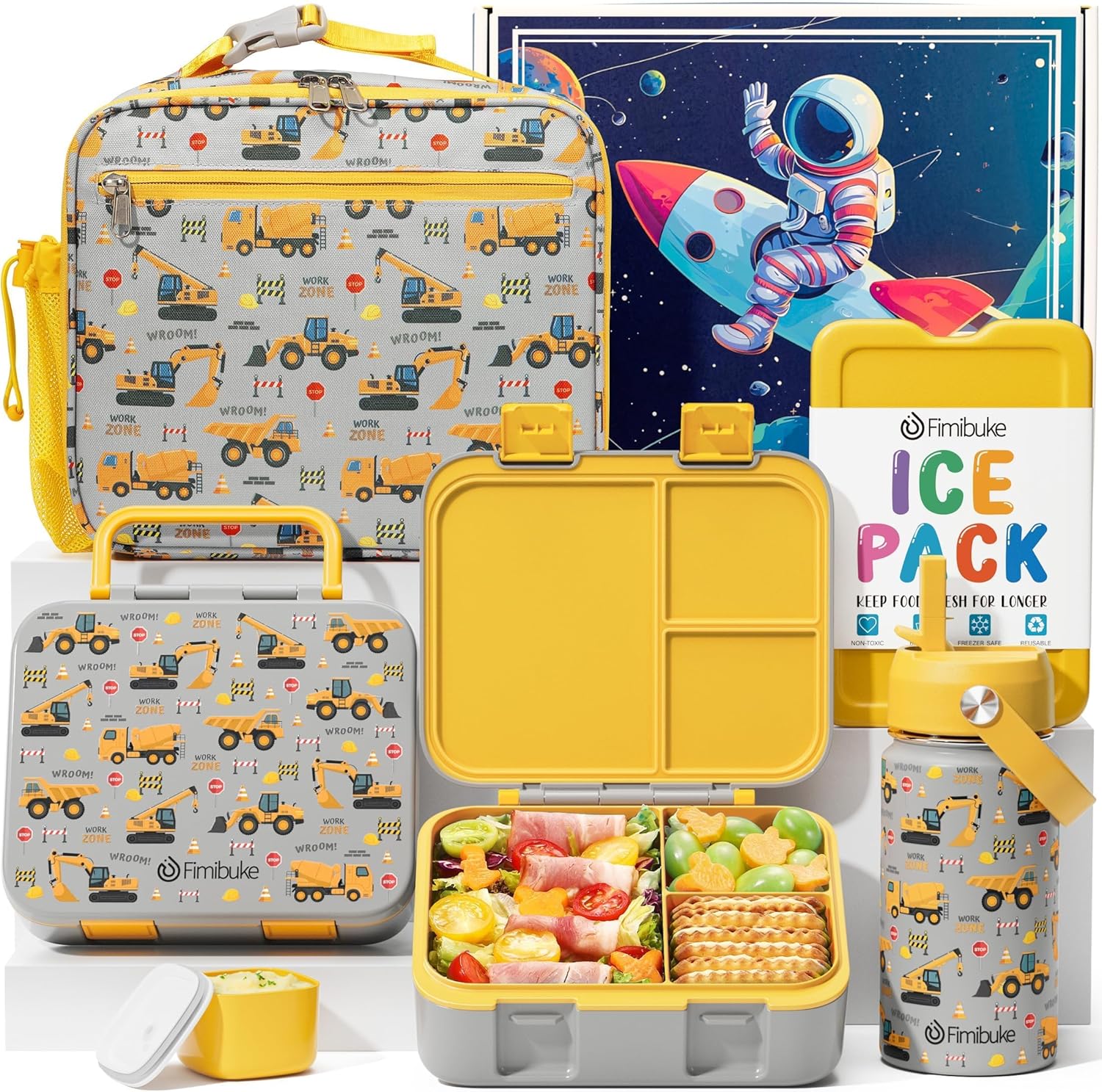 Fimibuke Bento Lunch Box Set for Kids with Water Bottle & Bag