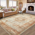Vintage Living Room Area Rug 6x9 - Machine Washable Boho Moroccan