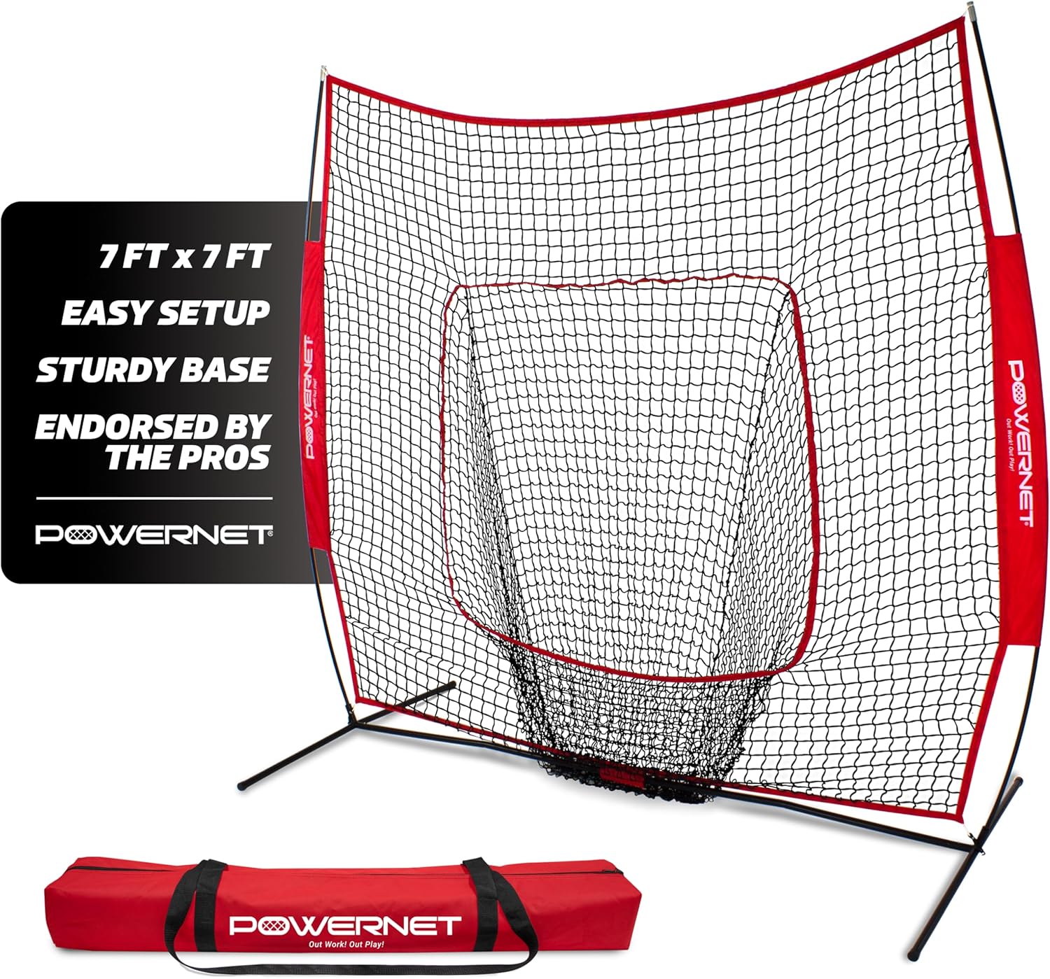PowerNet 7x7 Baseball Softball Practice Net + Accessories