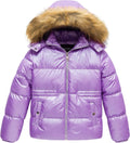 Shiny Metallic Girls' Winter Jacket ~ Cozy Fur Collar