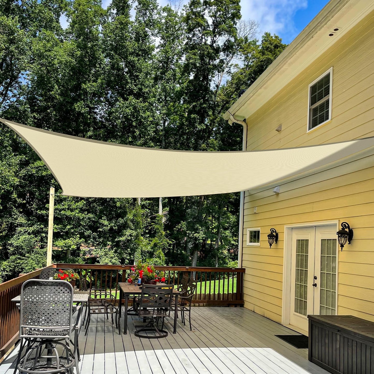TANG 6ft x 7ft Sun Shade Sail Rectangle Outdoor Canopy for Patio