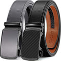 Leather Ratchet Belt for Men 2 Pack - Customizable Click Fit 35mm