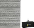 Outdoor Rug 9 ft x 12 ft Gray & Cream - Reversible Waterproof Mat