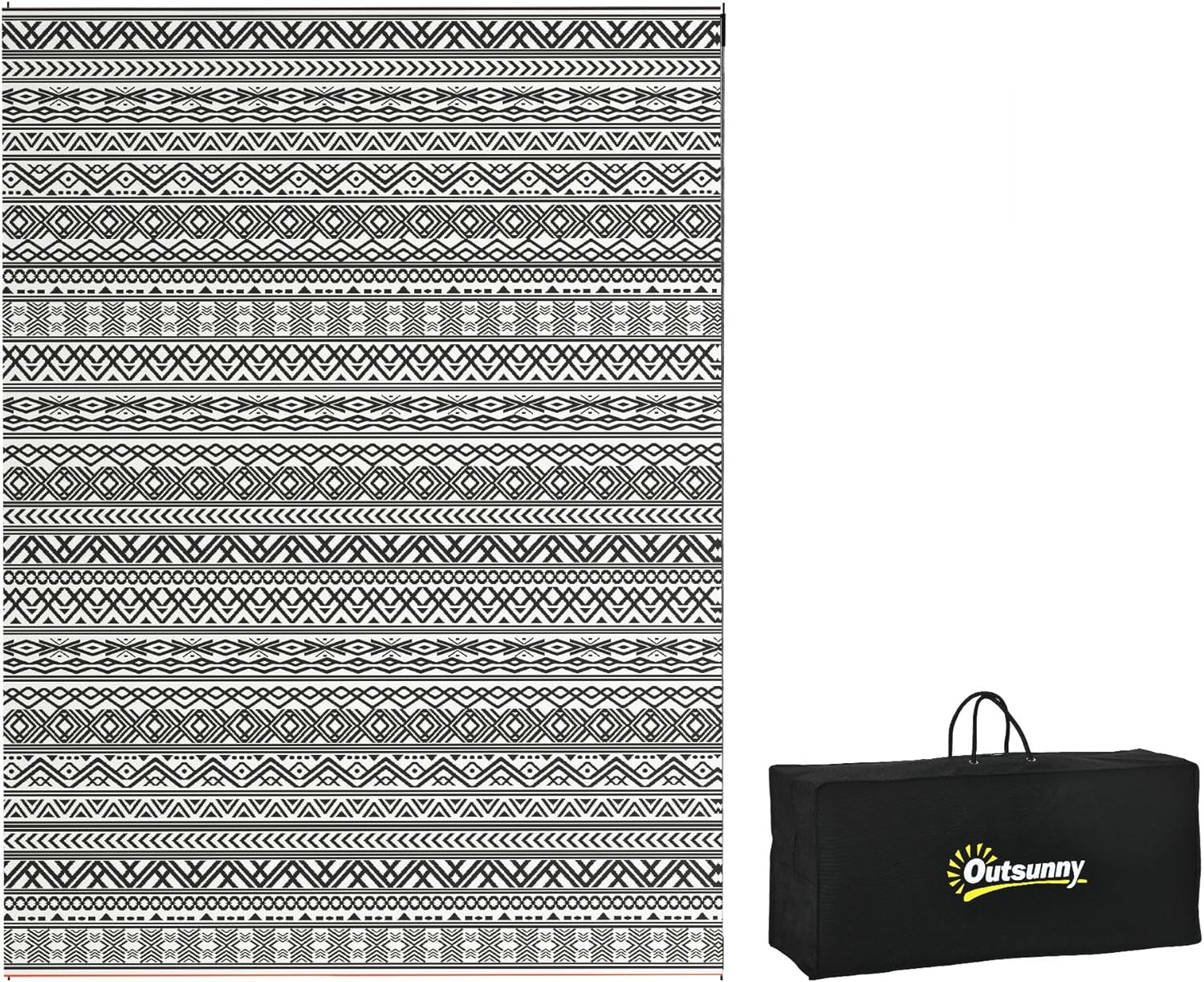 Outsunny Outdoor Rug for Patio, 9ft x 12ft Waterproof Mat