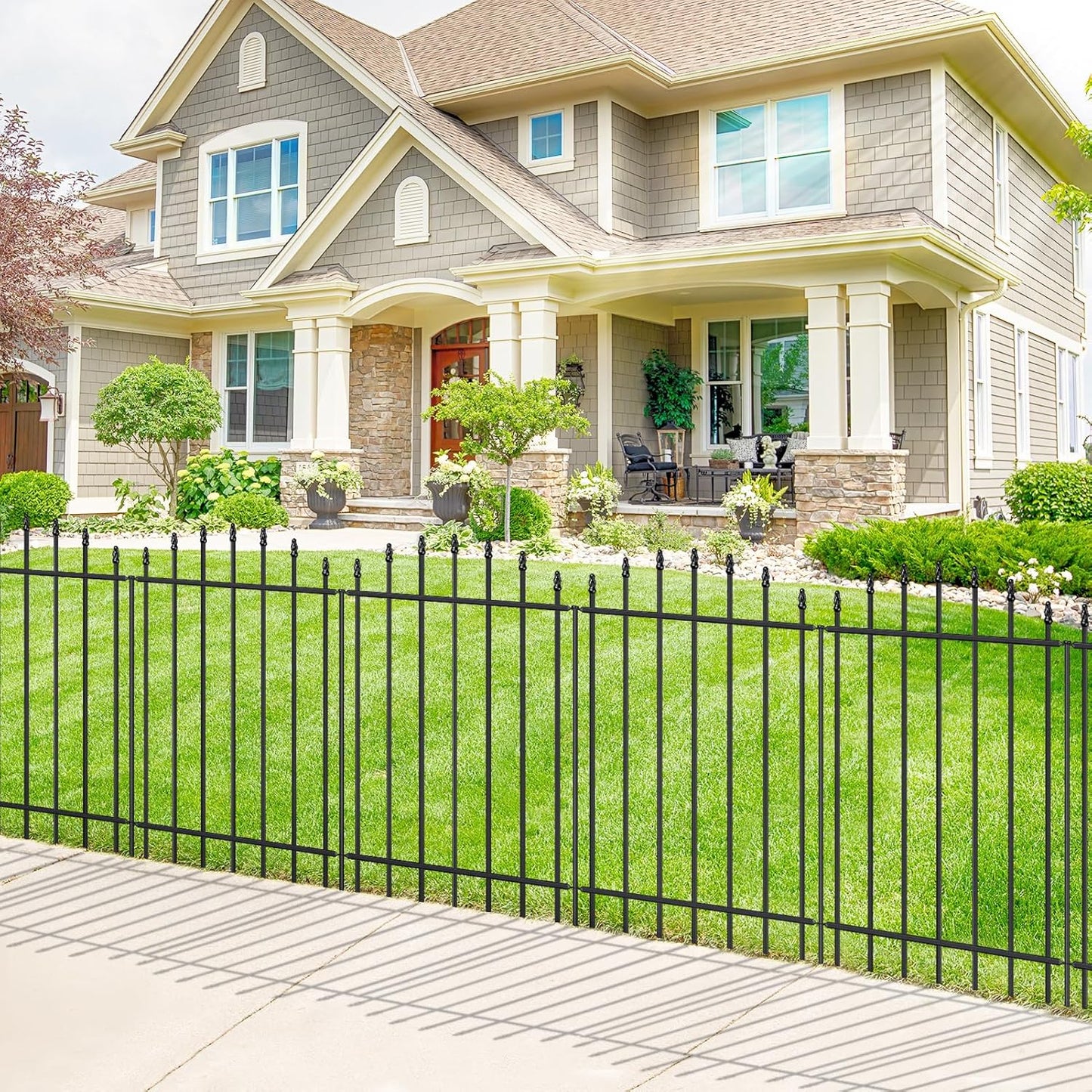 Metal Garden Fence Panels 36 in H x 12 ft L for Outdoor Use