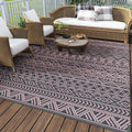 Outdoor Rug 8x10 Reversible Waterproof Patio Mat - Portable Boho Rug