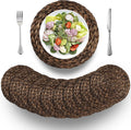BARIEN Rustic Woven Placemats Round Set of 10 for Dining