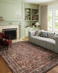 Courtyard Collection COU-03 Crimson 7ft-6in x 9ft-6in Area Rug - Soft