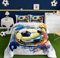 Boys Soccer Bedding Set Twin Size Feelyou - Colorful Football