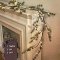 Lighted Christmas Pine Garland 6FT with 48 Warm White LEDs - Battery