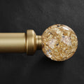 Gold Curtain Rods for Windows 66 to 120 in - Heavy Duty Crystal
