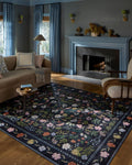 Rifle Paper Co. Canopy Collection Black Accent Rug for Home