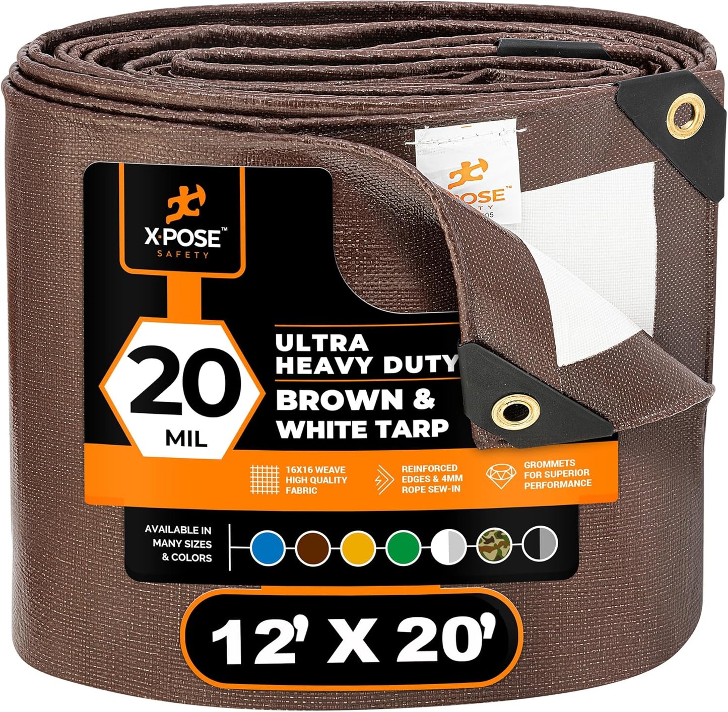 Xpose Safety 20 Mil Ultra Heavy Duty Tarp - Waterproof & Durable