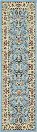 Unique Loom Sialk Hill Collection Area Rug Runner in Light Blue