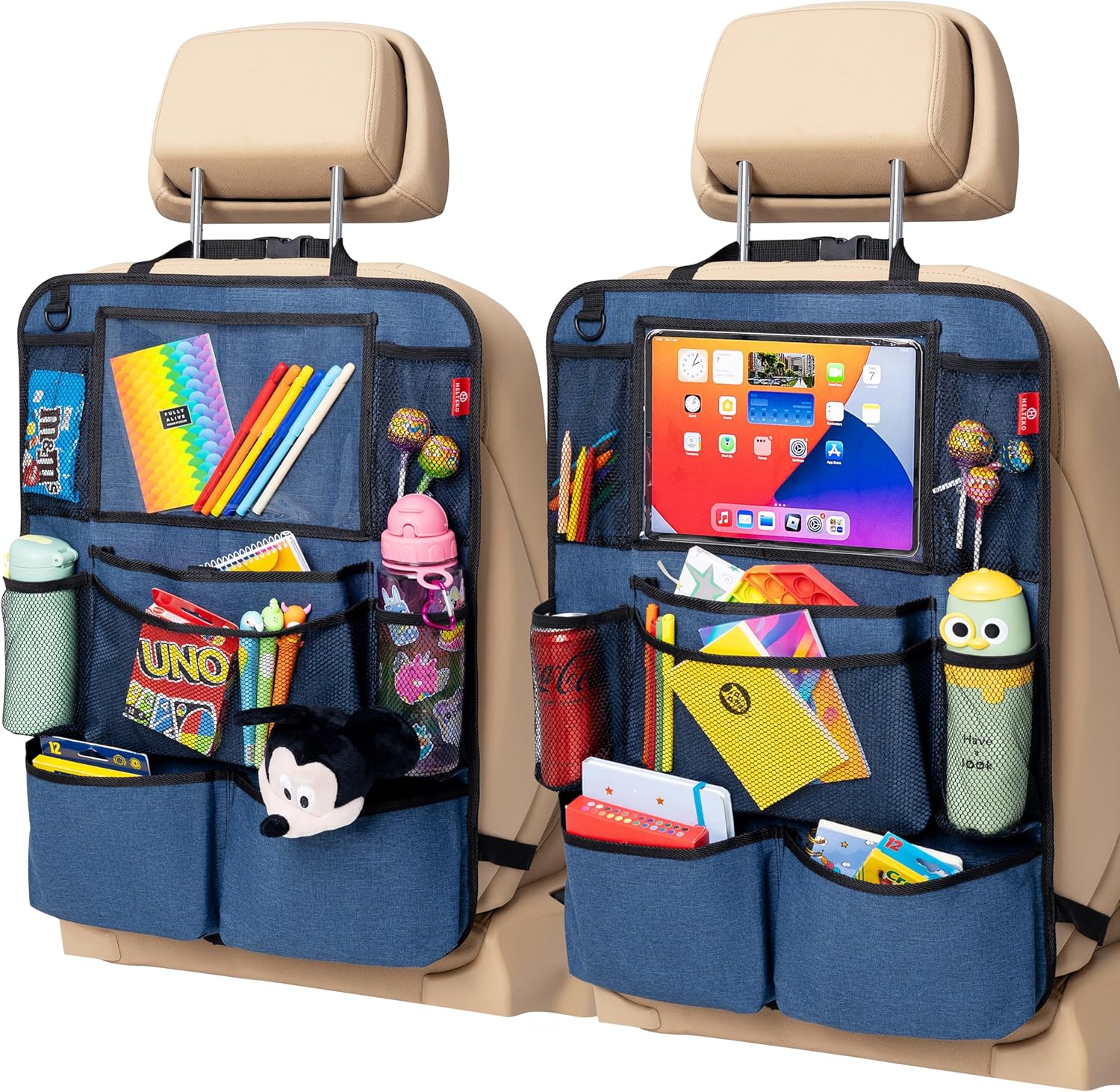 Helteko Backseat Car Organizer with Tablet Holder and Pockets